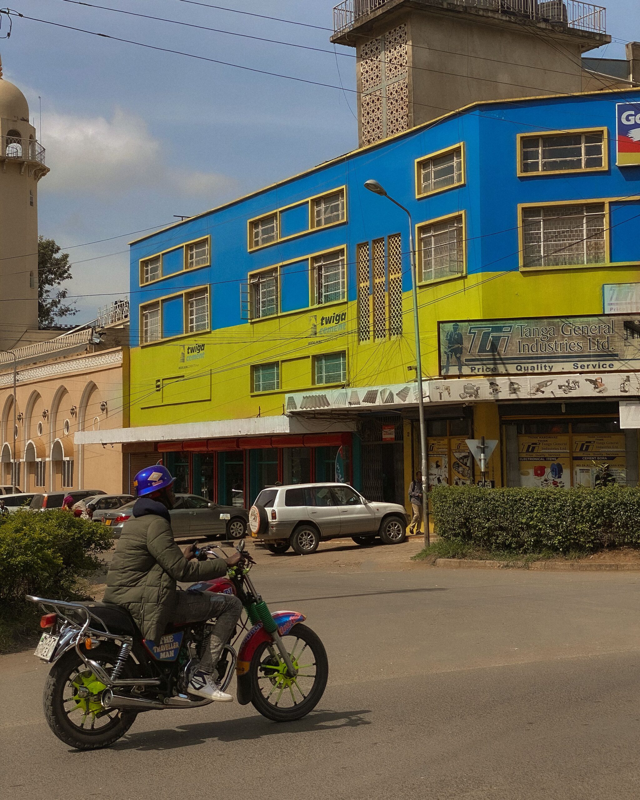 Street scene near the clock tower in Arusha town centre, Tanzania