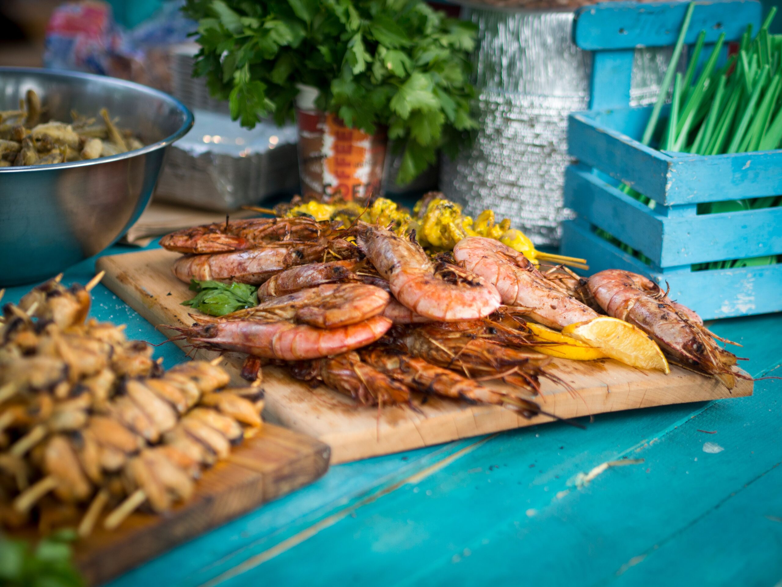 Fresh grilled seafood platter, Tanzania coast